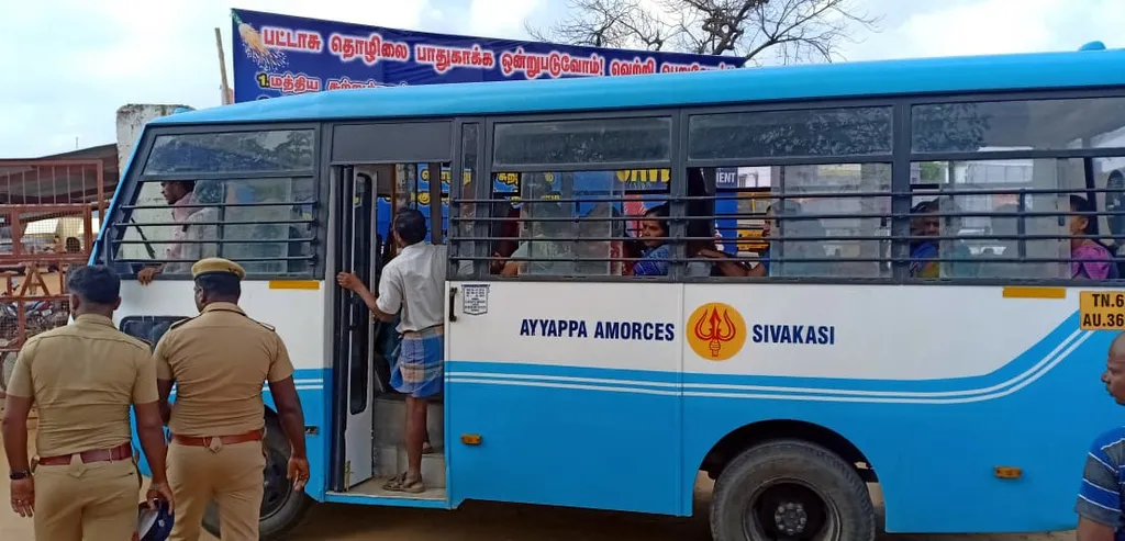 FIRE AND CRACK WORKERS PROTEST IN SIVAKASI